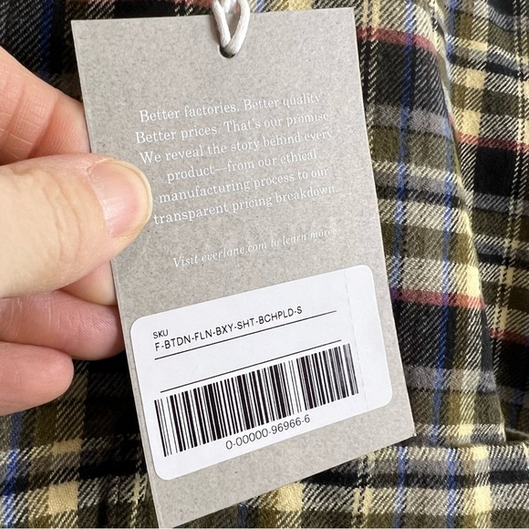NWT EVERLANE The Boxy Flannel Button Down Shirt Small - Picture 5 of 13